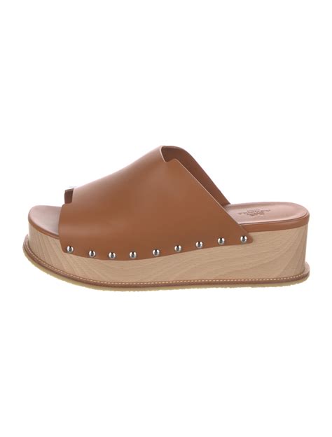 Hermès Ellipse Leather Sandals w/ Tags 